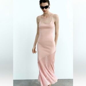 Zara Knit Pleated Dress